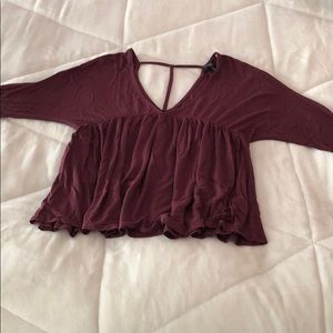 Maroon Flowy Top